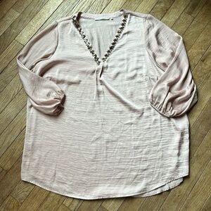 Violet and Claire Light Pink Shimmer Blouse size 1X